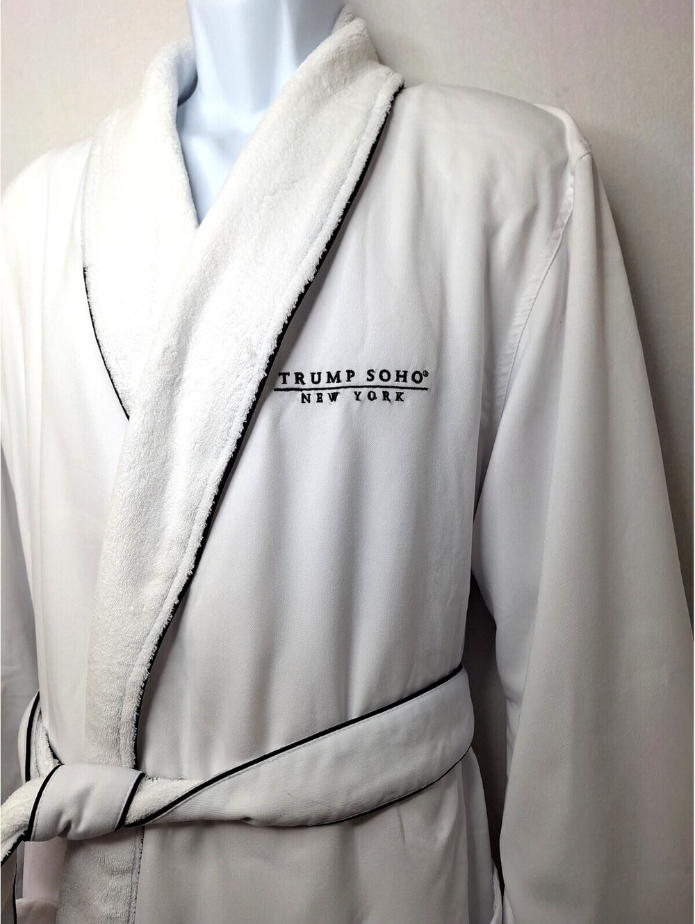 Trump SoHo New York Bathrobe Plush Shawl Collar Upscale Quiet Luxury Loungewear